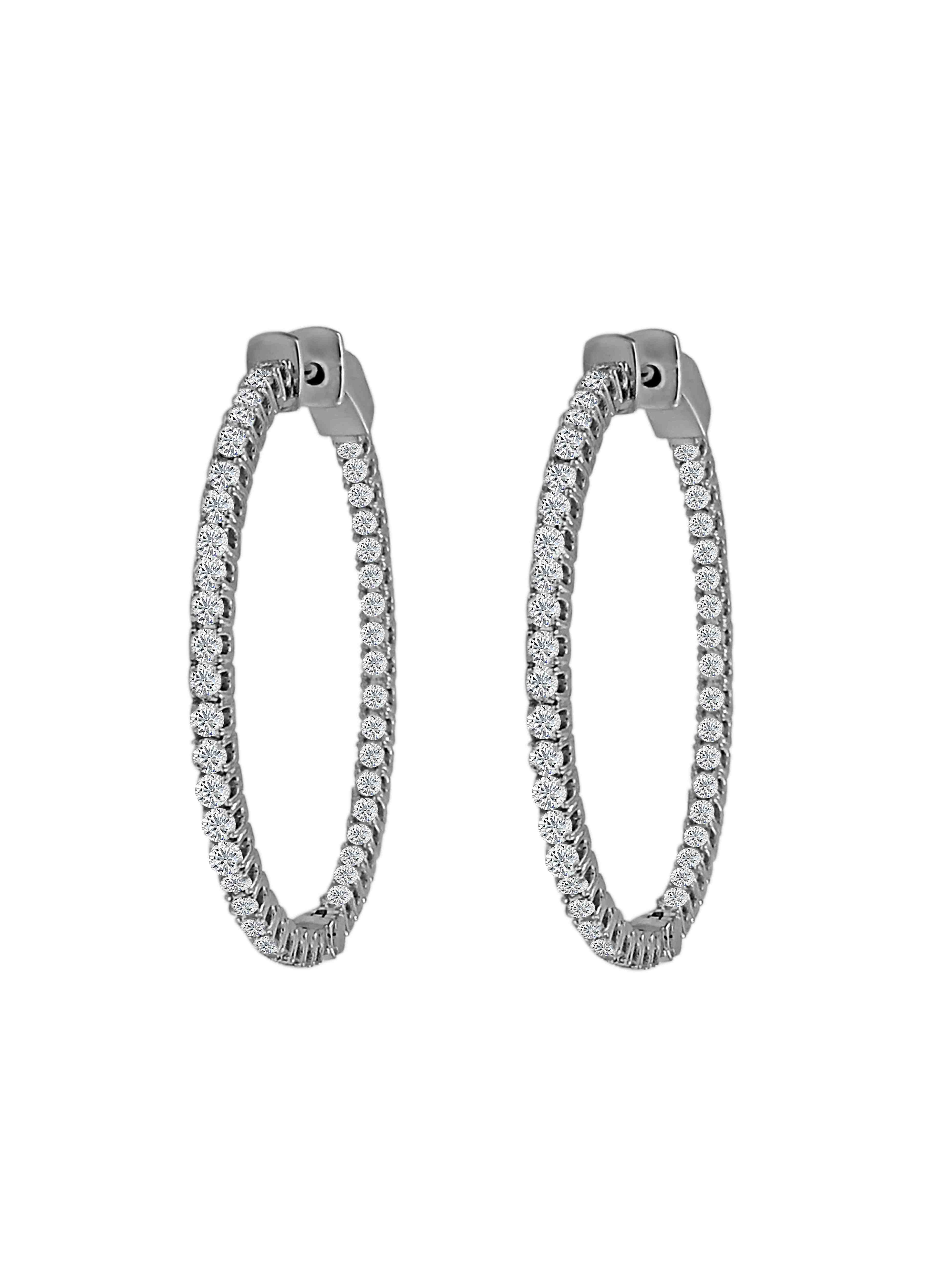Huggie Hoop Inside Outside Lab Created Diamond Earrings ER29A150MM32